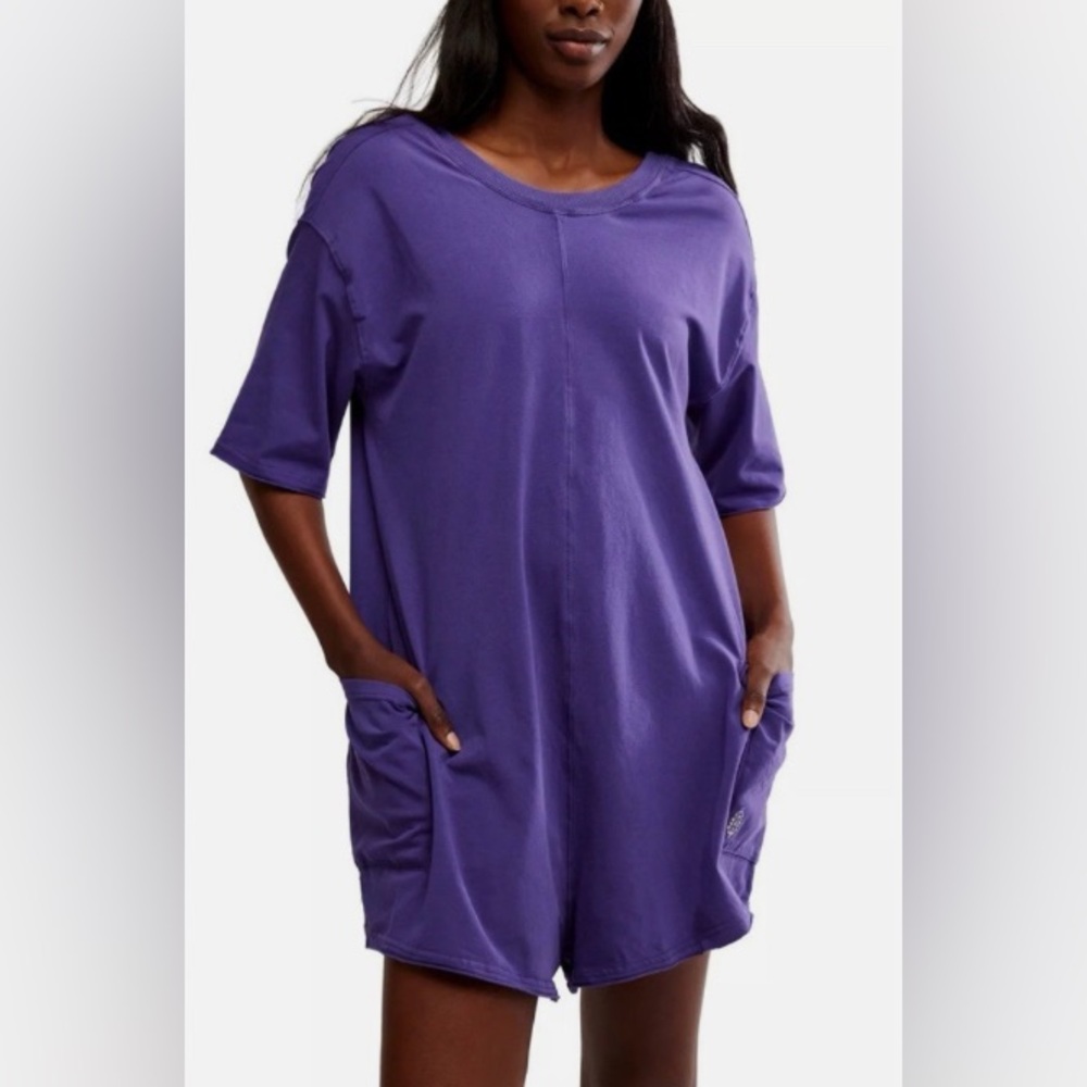 Free people movement hotshot romper in purple
Ba